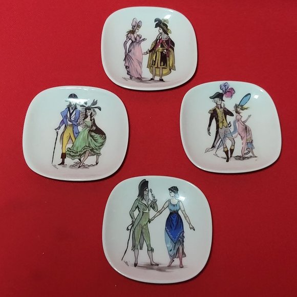 VTG Porcelaine Limoges Made in France Mini Plate 3" Set of 4 - Picture 7 of 13